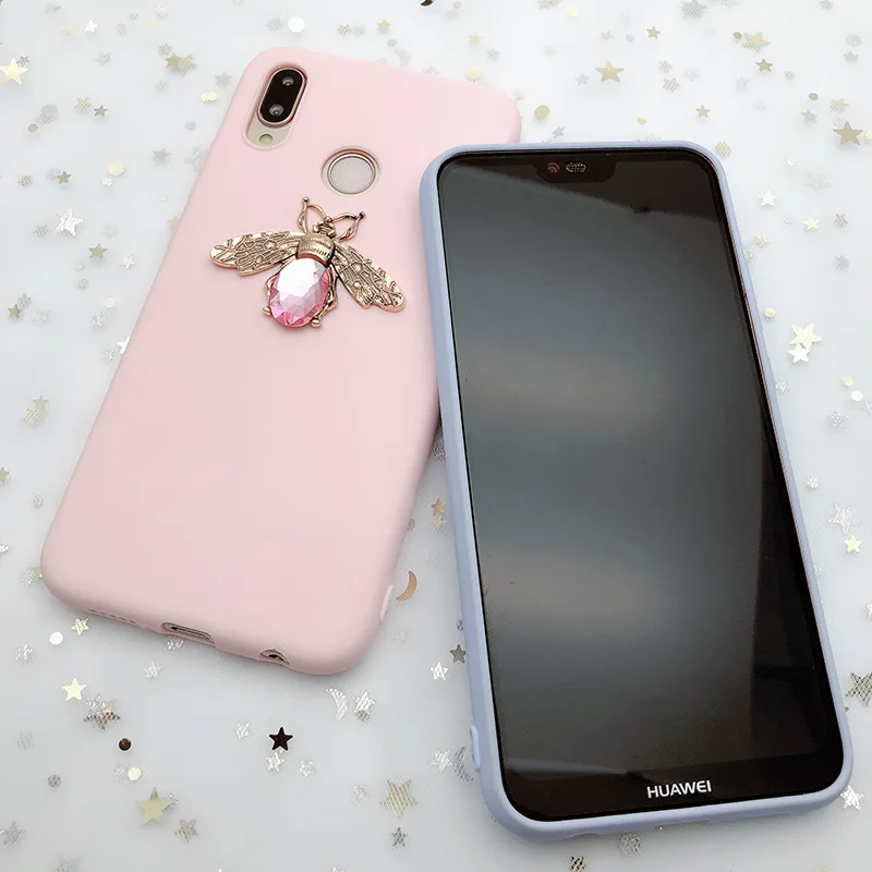 Diamond пчела чехол для huawei P30 P20 Lite Коврики 20 10 Lite P Smart плюс Y6 Y7 Pro Y9 Honor 20 10 8X 10i V20 9 Nova 3 3i крышка