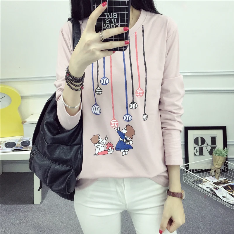 

Autumn Tops For Women Clothes 2019 Long Sleeve Render Harajuku T Shirt Plus Size T Shirt Women Female T-shirt