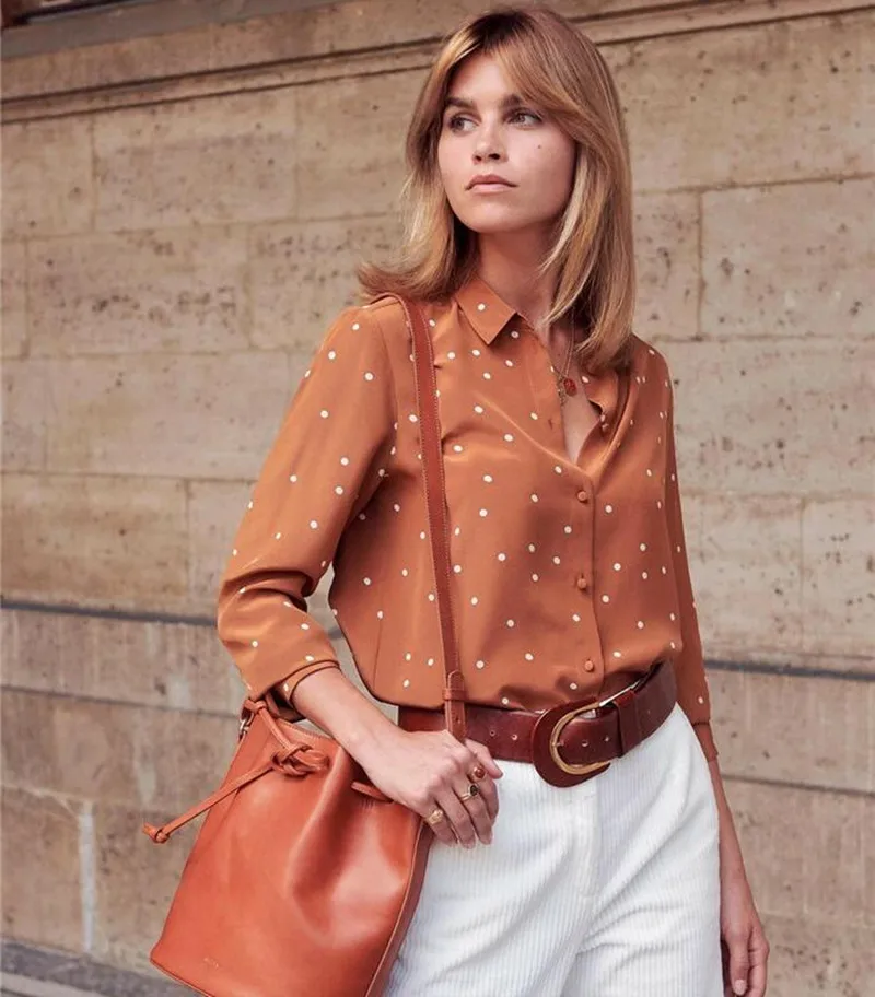De Picture As Polka Camisa Show Seda Impresión Nuevas Larga Las Mujeres Manga Blusa Superior 2019 Dot nTpW0wRnq