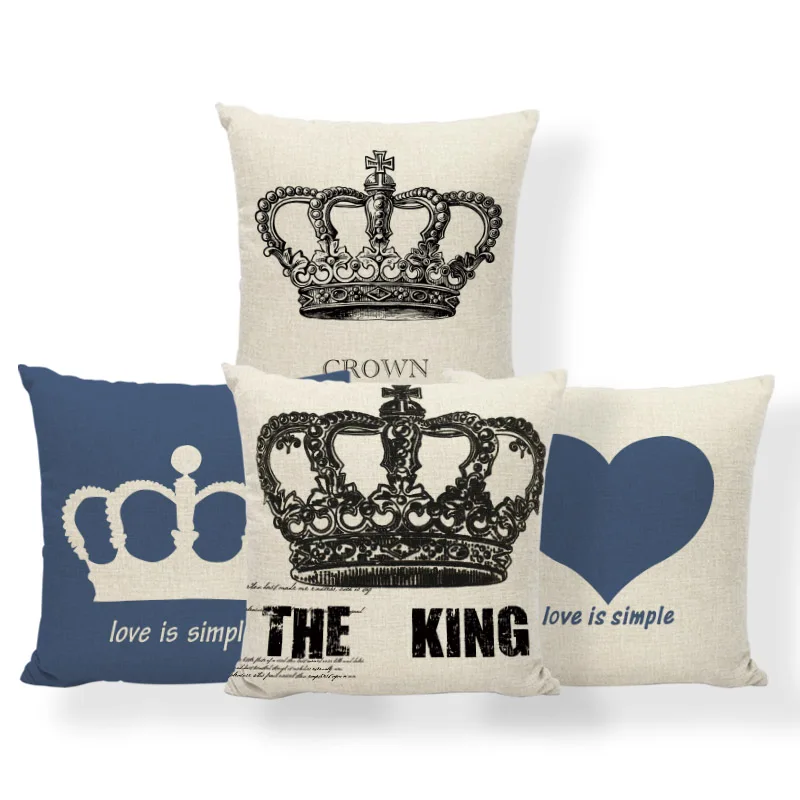 

Crown King Queen Cushions Diamond Word Cross Pillow Cover Kilim Beach Gift Love Pillow With Cover Small Polyester Factory Direct