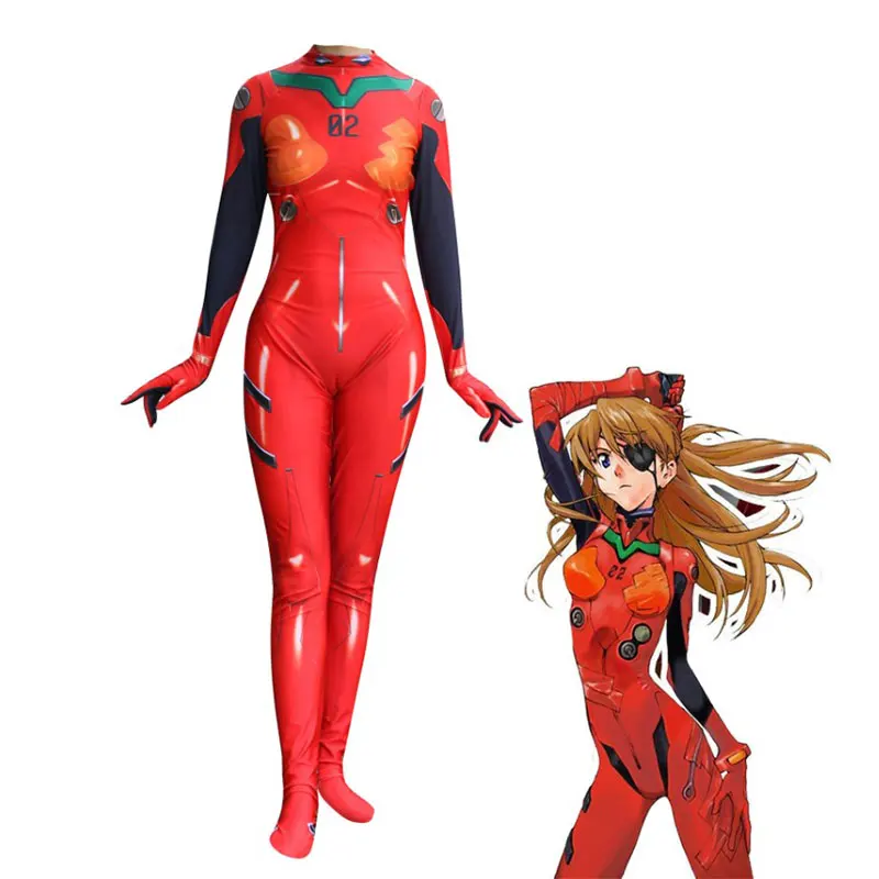 

2019 new Evangelion Mingrixiang EVA Asuka Langley cosplay Siamese tights A tights suit customize Posting