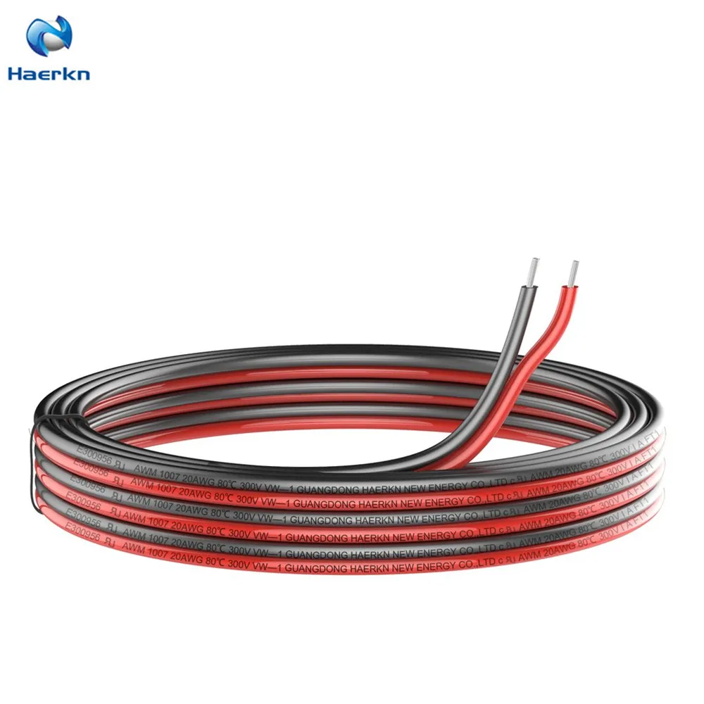 ПВХ 20awg кабель 2 проводника параллельно [черный 25 м красный м] пряди луженая медная