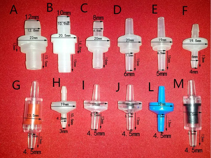 

5PCS 3/4/4.5/5/6/8/10/12mm plastic Durable Equal diameter One Way Non-Return Check Valve for Aquarium