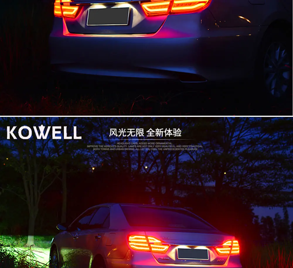 KOWELL автомобильный Стайлинг для Toyota Camry задние фонари светодиодный задний фонарь задний багажная лампа крышка drl+ сигнал+ тормоз+ обратный