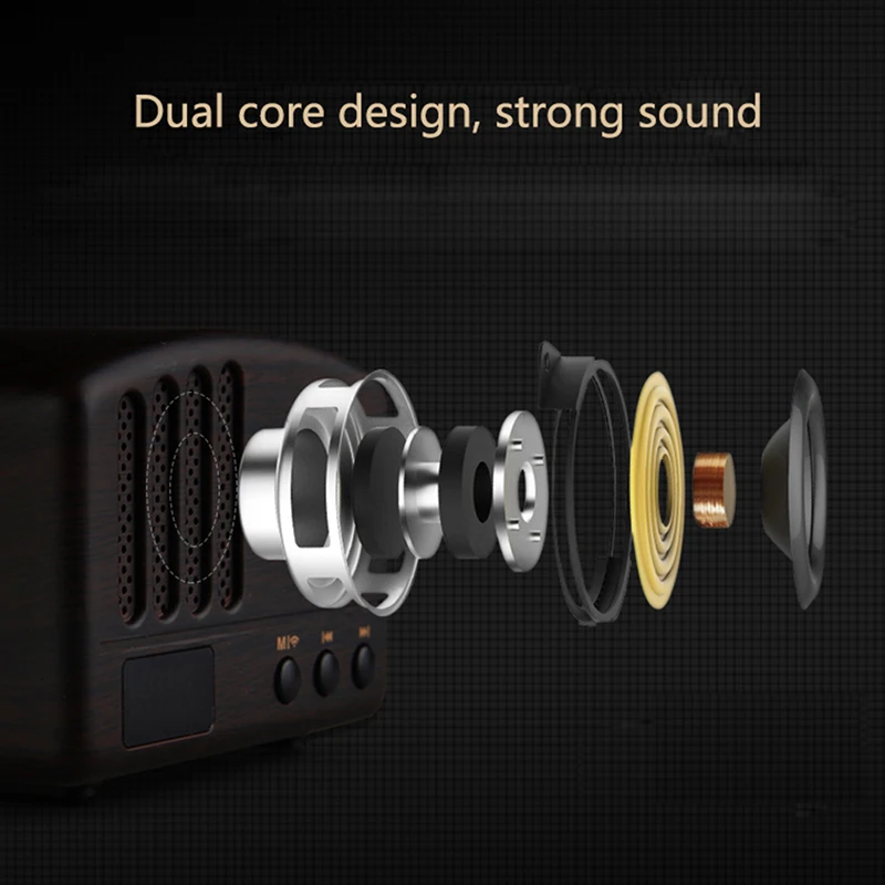 Wireless Bluetooth Retro Speaker Rechargeable Portable Wireless Music Soundbar TF USB Flash Disk AUX FM Radio Bluetooth Speake (3)