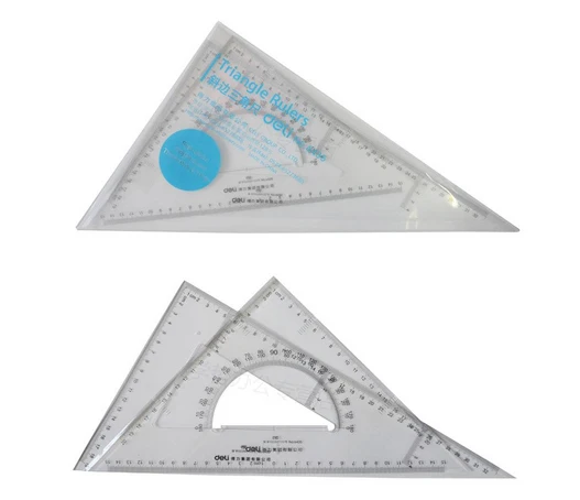 

2pcs/set Plastic Triangular Scale Ruler 35cm protractor for designers office achitects school student Engineering drawing DM001