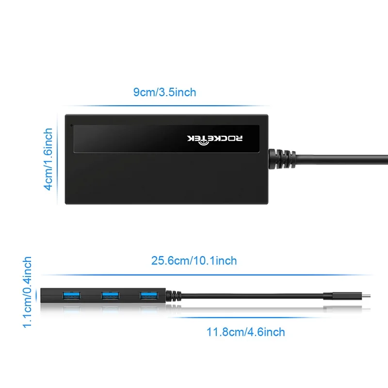 Rocketek мульти otg usb type c 3 0 концентратор 4 порта адаптер сплиттер интерфейс питания
