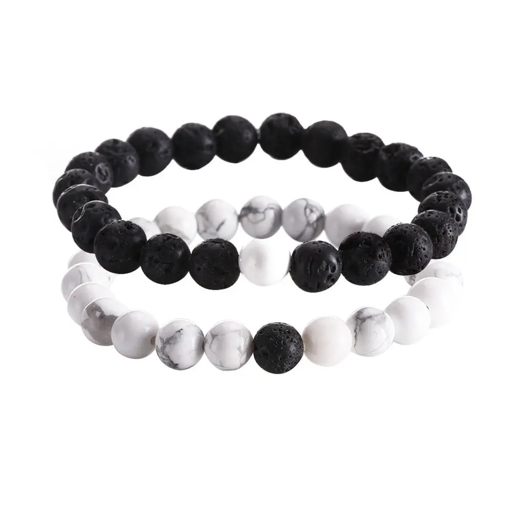 

2019 2PCS Beads Bracelet Black Bracelets Buddha Prayer Bracelet Zen For Women Men Unisex Barbell Jewelry Pulseras for Men Women
