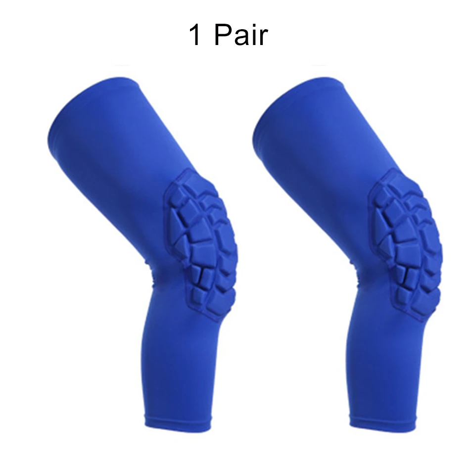 REXCHI 1 пара эластичных наколенников Защитное снаряжение спортивная безопасность тренировка наколенник поддержка нажатие фиксатор из пенопласта Баскетбол волейбол - Цвет: Blue