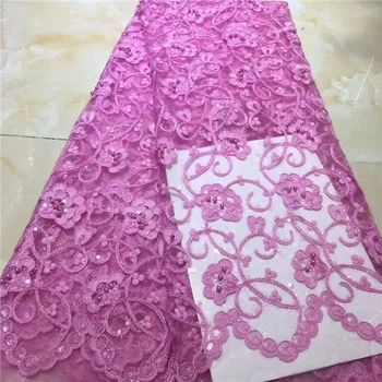 

2019 High Quality Nigerian Tulle Lace Fabrics Latest Beaded Mesh African Lace Fabric Bride French Net Lace Fabric