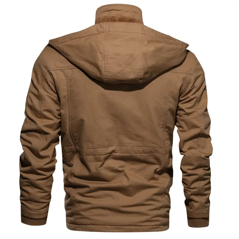 price reduction  2019 New Arrival Men's Winter Fleece Jackets Warm Hooded Coat Thermal Thick Outerwear Male Military