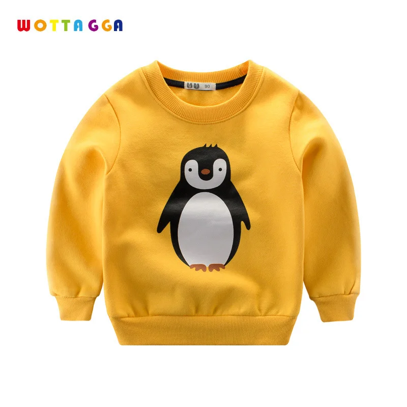 

WOTTAGGA Hoodie Kids Pullover Fleece Cartoon Animals 2017 Toddler Coat Children Clothing Outerwear Five Colors 3-8Y Winter