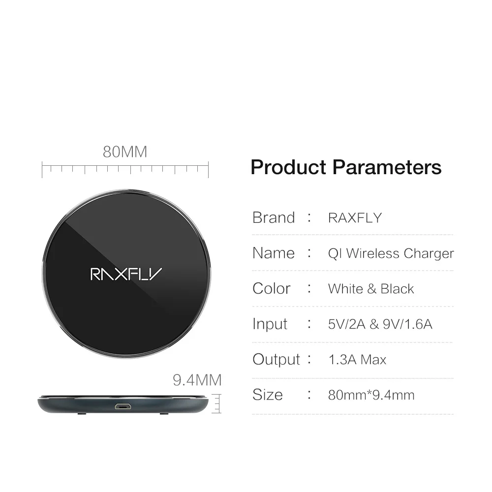 RAXFLY Qi Wireless Charger 10W stand For iPhone X 8 Plus USB quick Fast Charging pad For Samsung S8 Plus S7 S6 edge Note 8 Dock 