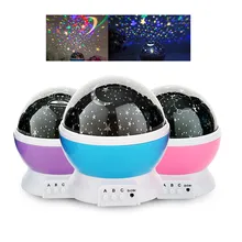 2018 LED star projector Revolving projection night lamp  Romantic Led USB Lamp Starlight Festival lighting  AAA Battery light