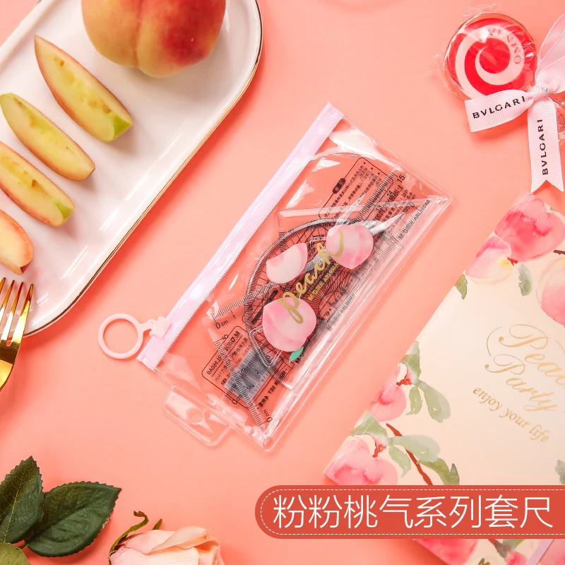 M & G 4 шт./компл. набор линейки SWEET PEACH LIMITED милая школьная фотография треугольный