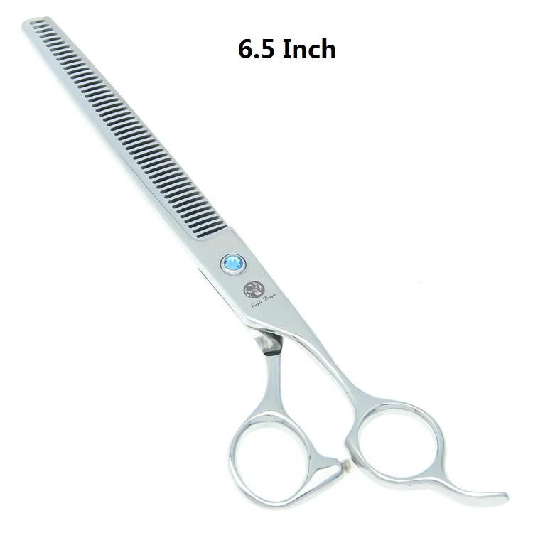 7.0" Purple Dragon Grooming Pet Clipper Japan 440c Steel Dog Straight& Thinning&Curved Scissors Animal Hair Cut Shears LZS0355 - Цвет: LZS0377 Thinning