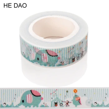 

1 PC Novelty DIY Cute Cartoon Elephant Washi Tape Sticker Paper For Scrapbooking Decoration Material Adhesive Masking Tape