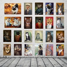Животное кошка металлические вывески принты настенные художественные картины ВИНТАЖНЫЙ ПЛАКАТ Детская Спальня украшение Паб Бар домашний декор