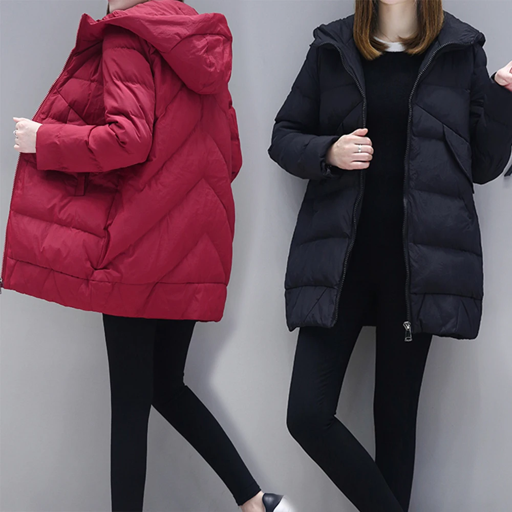 

2019 New Fashion Winter jackets and coat Down Jacket Hooded Cotton Fur Collar coat Women Warm Outwear Plus Size