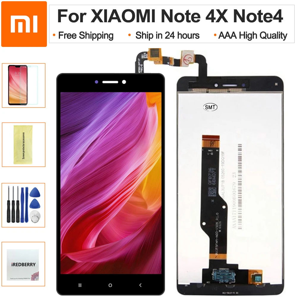 

Redberry 5.5" For Xiaomi Redmi Note 4X Note4 LCD Display Touch Screen Digitizer Replacement NOTE 4 LCD for Snapdragon 625
