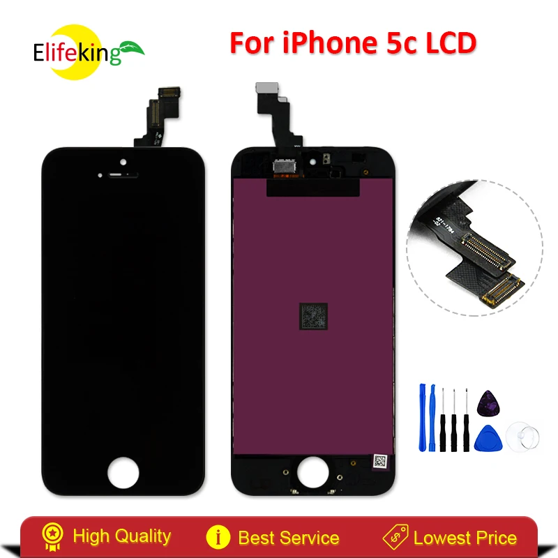 

Elifeking For Apple iPhone 5C Black Display LCD with Touch Screen Digitizer & Frame Cover & Open Tools &Free Shipping