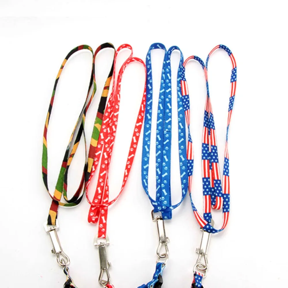 

Print Rope Small Pet Dog Cat Adjustable Harness Rope Lead Leash Chest Strap Random Color
