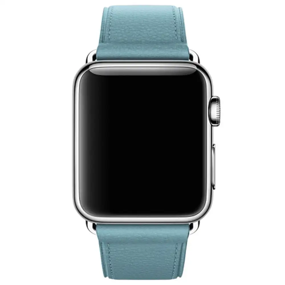 Ремешок из натуральной кожи для Apple Watch 42 мм 38 мм 40 мм 44 мм, умный ремешок для часов iwatch серии 4 3 2 1, браслет из стали с классической пряжкой
