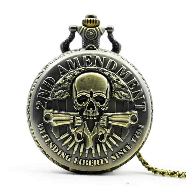 PB390 Bronze DEFENDING LIBERTY SINCE 1791 2nd AMENDMENT MILITARY Gun Skull Quart PB390 Bronze DEFENDING LIBERTY SINCE 1791 2nd AMENDMENT MILITARY Gun Skull Quart