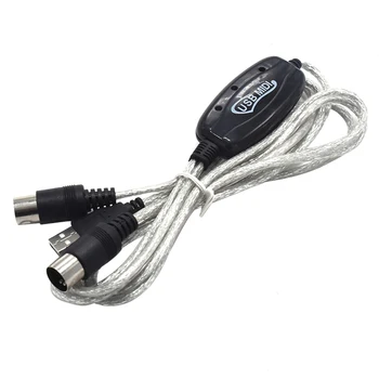 

New USB IN-OUT MIDI Interface Cable Converter to PC Music Keyboard Durable Adapter Cord DOM668