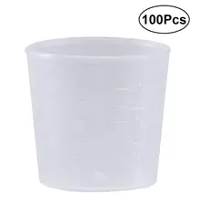 100 шт. 30 мл мерные чашки прозрачные многоразовые пластиковые Градуированные мерный стакан чашки жидкий контейнер для эпоксидной смолы жидкостей