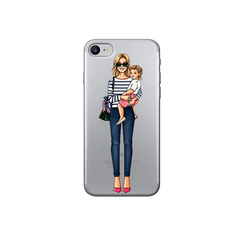Модный чехол для телефона с мамой и девочкой iPhone11 11Pro Max X XR XS 8 8Plus 7 7plus 6s 6plus 5 SE