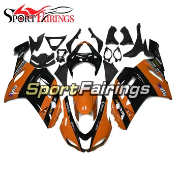 

Full Orange Black Fairings For Kawasaki ZX6R ZX-6R Ninja 636 07 08 2007 2008 Injection ABS Plastic Covers Motorcycle Fairing Kit