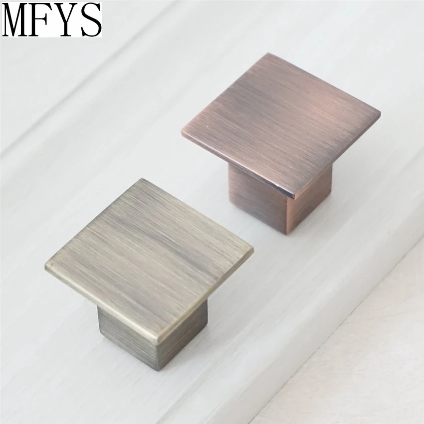 Square Antique Bronze Red Door Knobs Vintage Drawer Knobs Kitchen