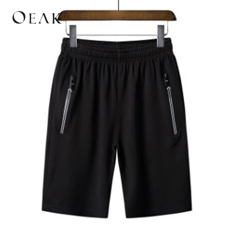 OEAK 6XL хлопок Мужские Шорты повседневные шорты с эластичным поясом на молнии летние прямые Masculino Praia