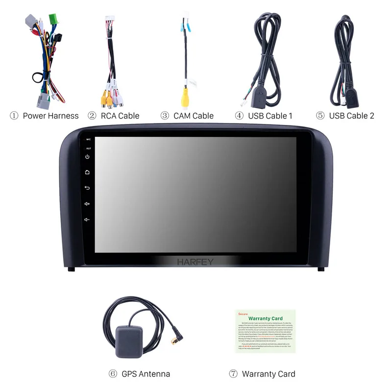 Cheap Harfey 2din 9 inch Android 8.1 Car Unit Radio for 2004 2005 2006 Volvo S80 GPS Navi USB AUX support Carplay DVR OBD Digital TV 3