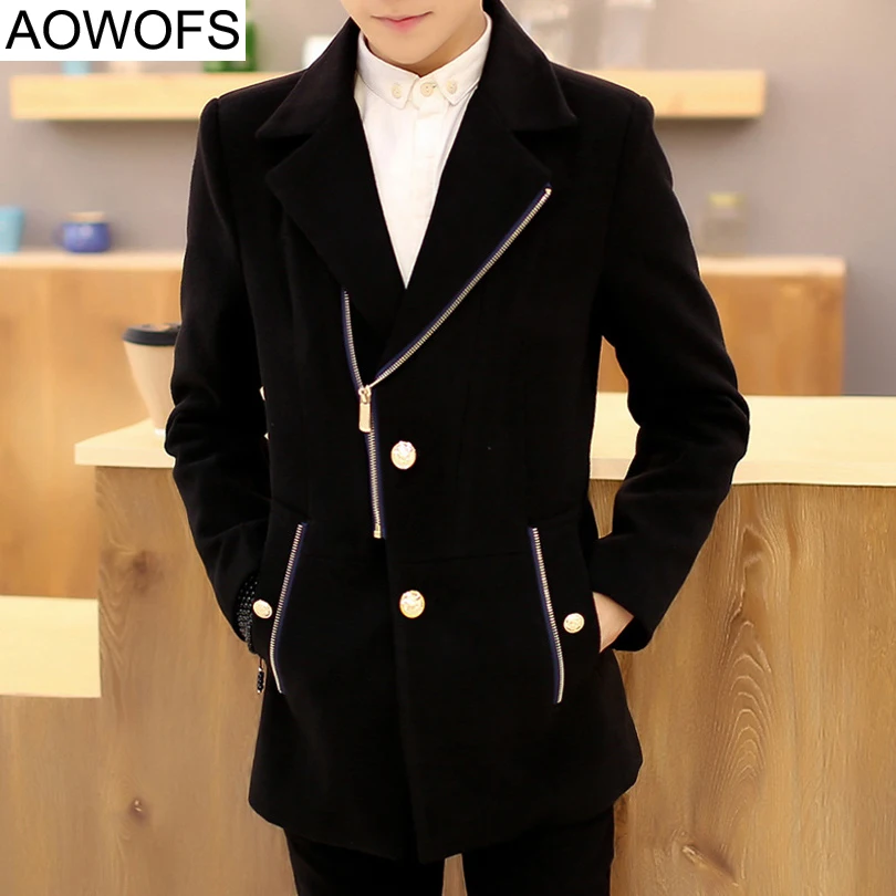 Buy Best Slim Brand Jacket Mens Cashmere Coat Fashion 2015 New Korean