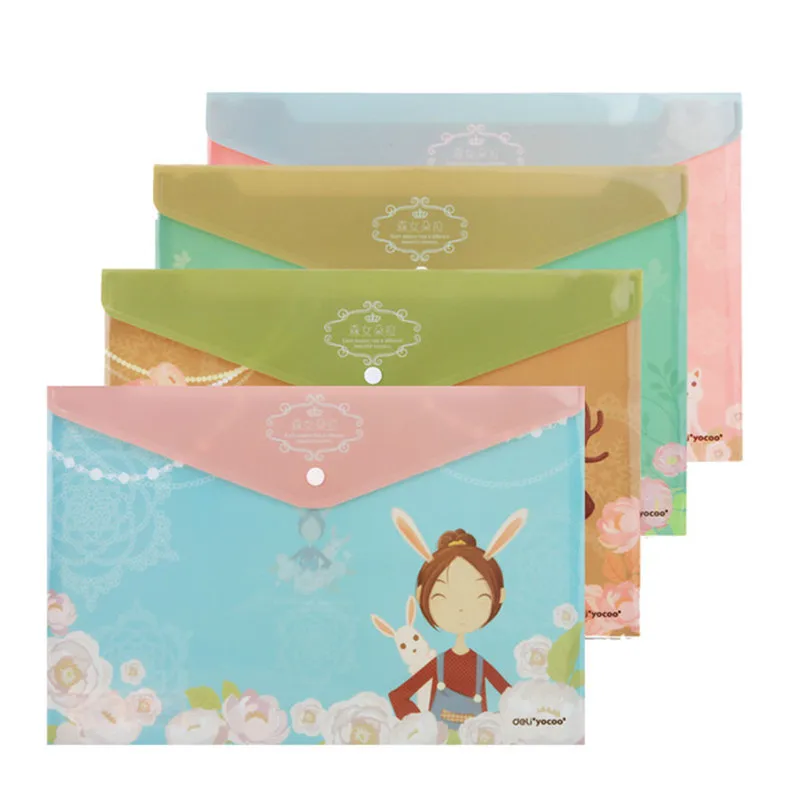 Deli A4 File Folder Stationery 10pcs/Pack Kawaii Document Bags