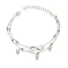 Bracelets de cheville en perles pour femmes, style Boho, Double couche, pendentif, couleur or, cœur, infinité, accessoires bijoux pour le pied, S010 ► Photo 2/5