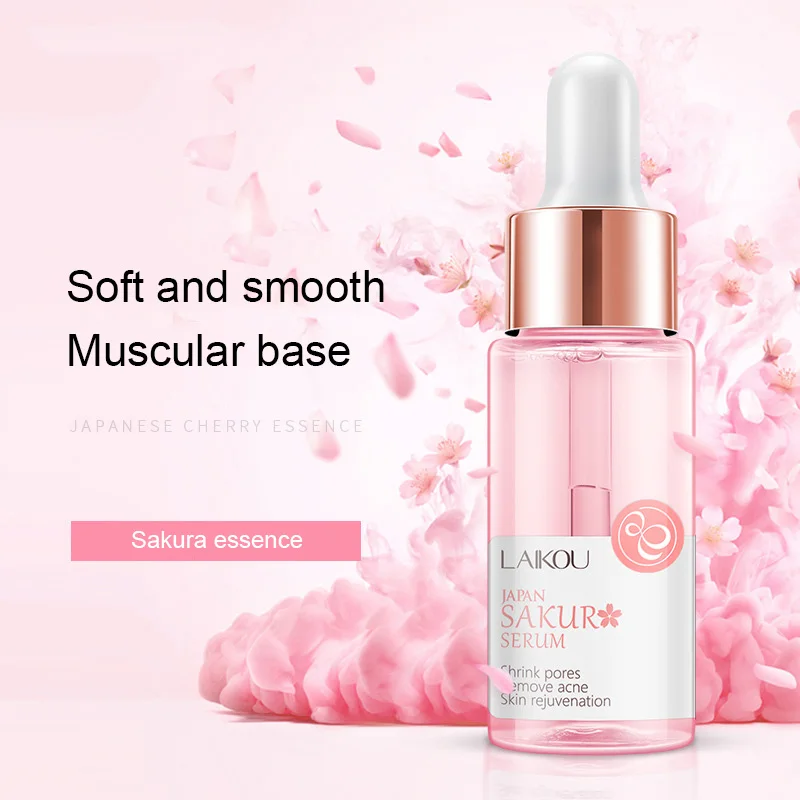 Sakura Extract Essence Shrink Pores Remove Acne Hyaluronatic Vitamin C Face Care @ME88 Sakura Extract Essence Shrink Pores Remove Acne Hyaluronatic Vitamin C Face Care @ME88
