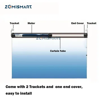 

Zemismart 25mm Automatic Roller Shade Motor Work with Broadlink for 38mm Tubular Shutter Curtain RF433 with Remote