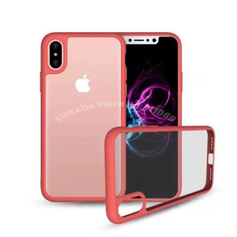 100 шт полный защитный прозрачный ТПУ чехол для iPhone X 8 Plus модный прозрачный акриловый Тонкий чехол для телефона iPhone 5S 6 6 S 7 Plus
