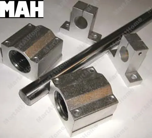 2x CNC linear slide guide Cylinder shaft 25mm rod SC25UU SCS25UU bearing blocks