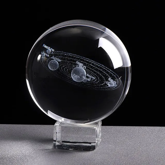 Лазерная гравировка солнечная система хрустальный шар 3d миниатюрные планеты