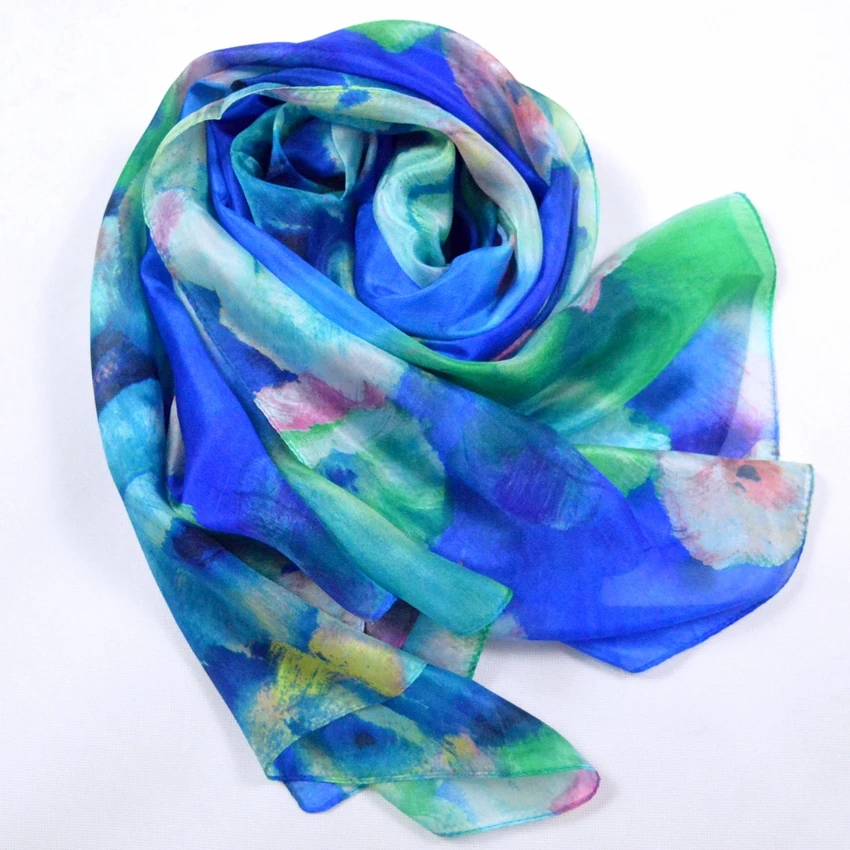 Женский длинный шелковый шарф с принтом 100% x 180 см|long scarf shawl|pure silk scarfsilk |