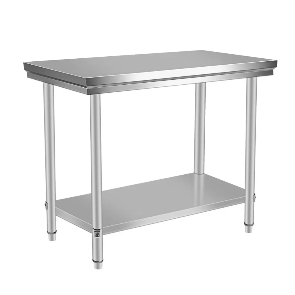 120x60x85cm Stable Large Stainless Steel Two Layers Kitchen Work