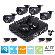 1080N 4CH AHD DVR 4 шт. 2.0MP 1080 P Камера безопасности Система наблюдения CCTV уличная Водонепроницаемый ИК Ночное видение 500G видеорегистратор с жестким диском комплект