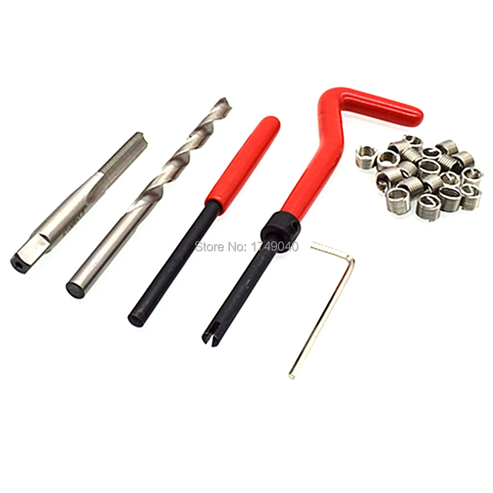 25pc Thread Repair Tool Set M6x1.0x8.0mm Thread Inserts Taps Twist