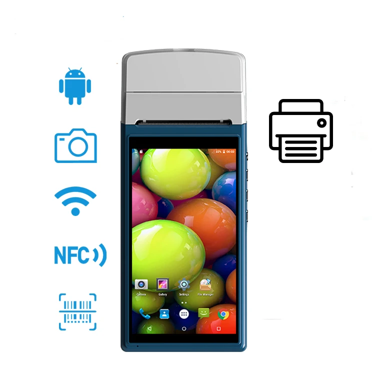 

Newest Android 7.0 POS terminal NFC/RFID mobile pos payment machine with 4G/Camera scanner/printer/WIFI/Bluetooth/dual SIM slot