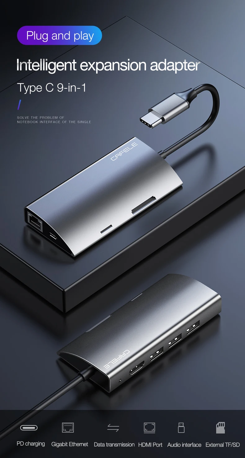 USB-C Type C 3.1 Splitter 3 Port USB C HUB (1)