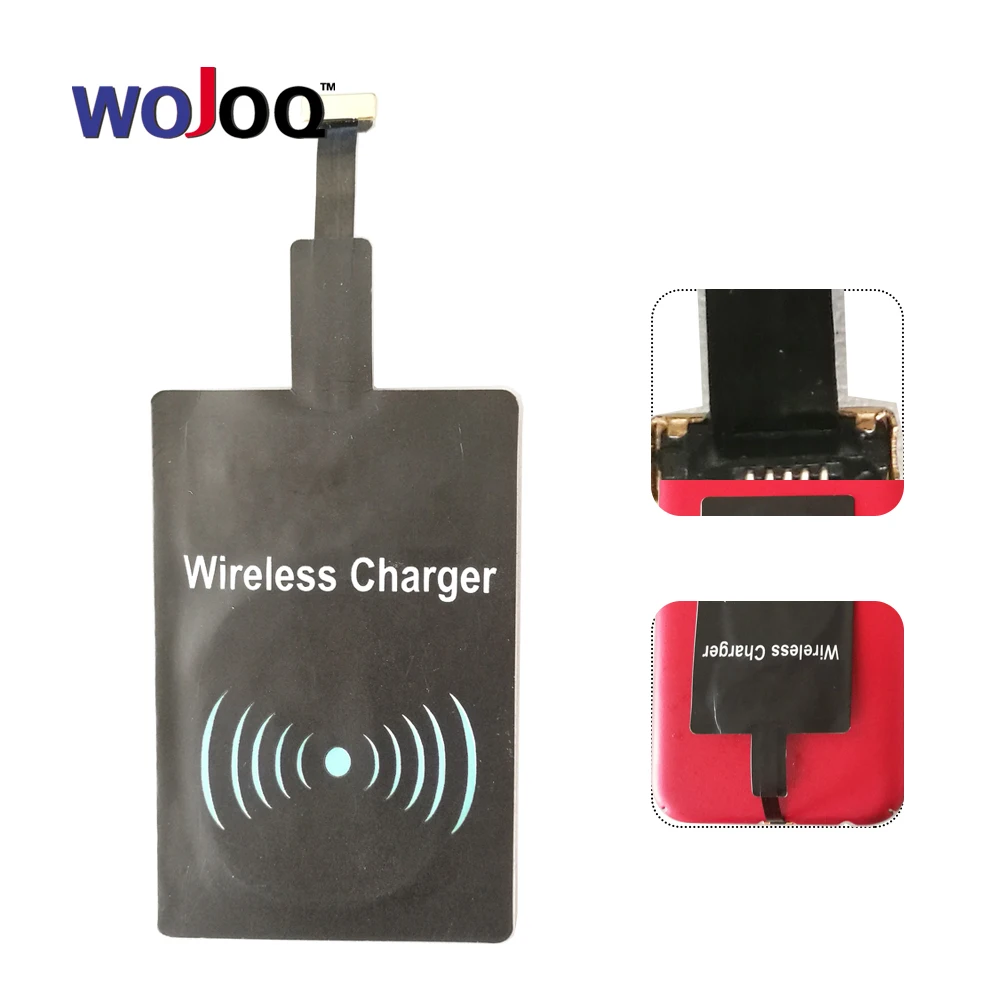 WOJOQ Universal Qi Wireless Charger Receiver Charging Adapter Receptor micro USB for Samsung